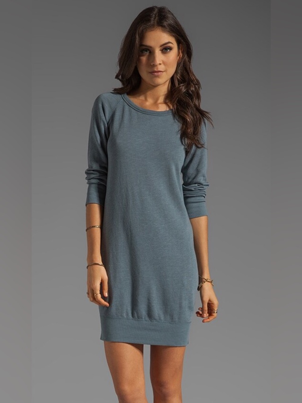 NWT James Perse raglan sweatshirt dress dark blue 2